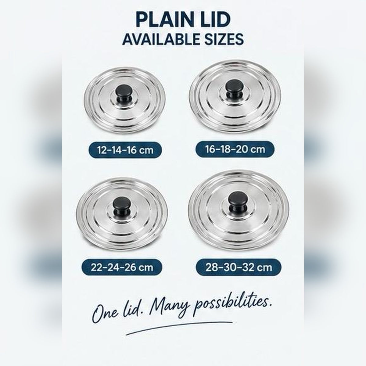 Multipurpose lid with knob set of 4