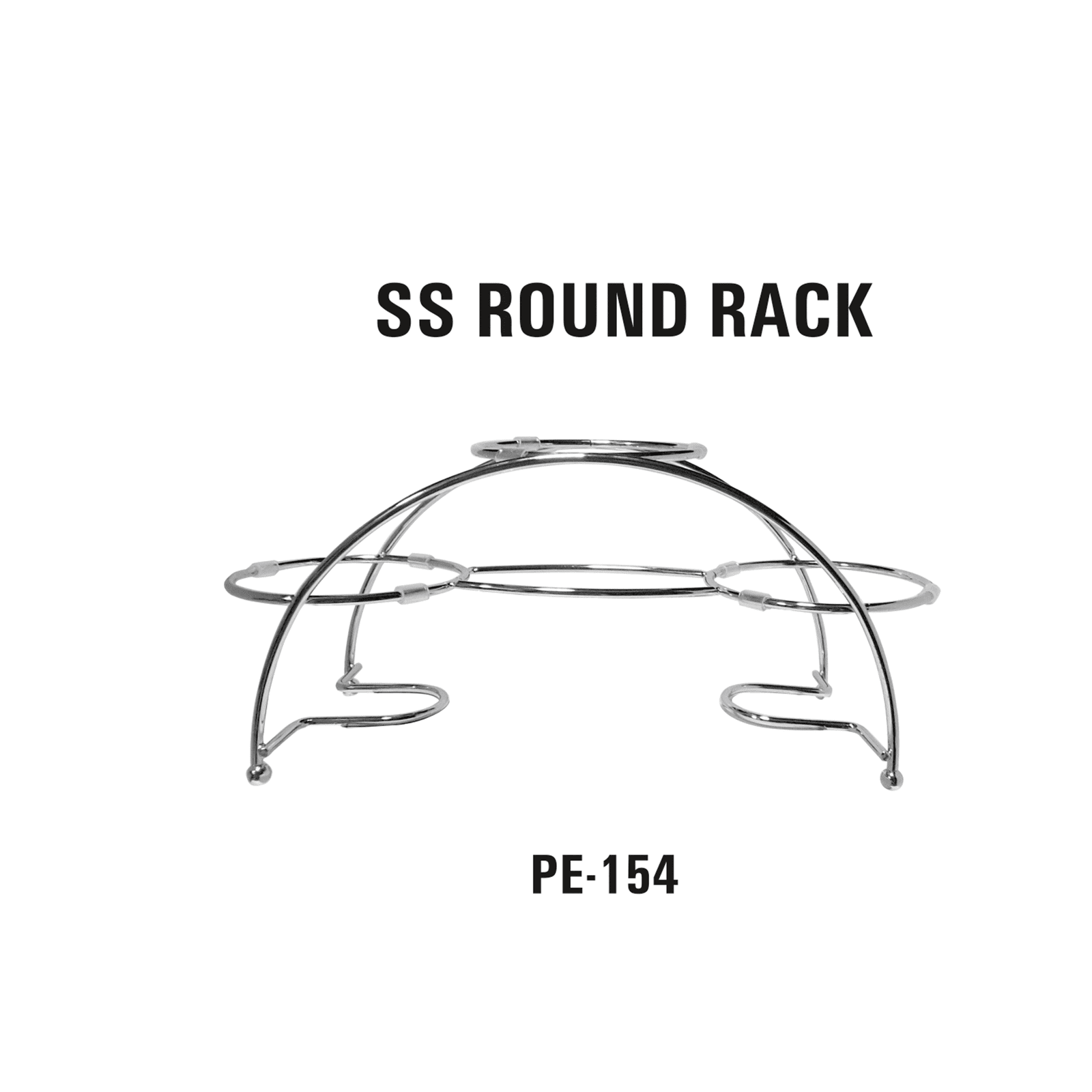 PE 154 Stainless Steel Kitchen Round Rack 3 container holder - pebirds - peacocks