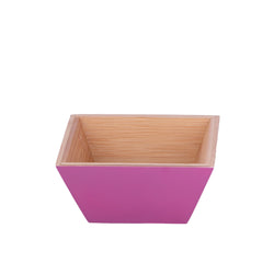 PE BIRDS Bamboo Bowl Plain Handle for Vegetables and Fruit Cutting ((Size of 14 cm (L) x 14 cm (W) 6.5 cm (H) - pebirds - peacocks