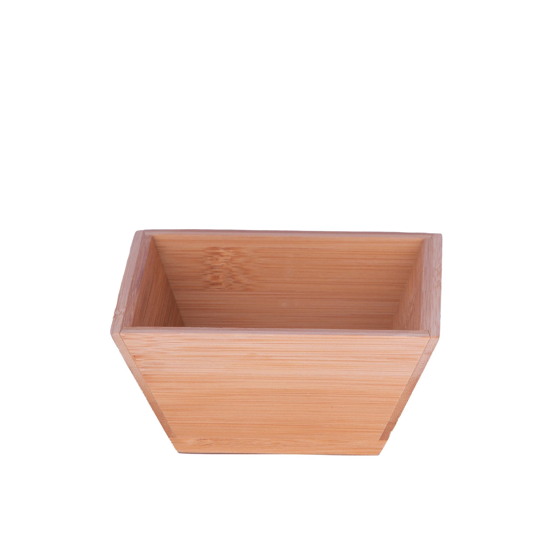 PE BIRDS Bamboo Bowl Plain Handle for Vegetables and Fruit Cutting ((Size of 14 cm (L) x 14 cm (W) 6.5 cm (H) - pebirds - peacocks