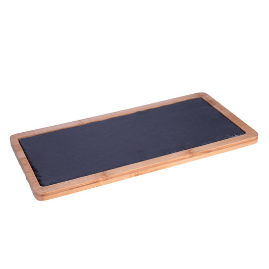 PE BIRDS Bamboo Slate Cutting Board Anti Skid (Size of 38 cm (L) x 19.5 cm (W) 1.5 cm (H) - pebirds - peacocks