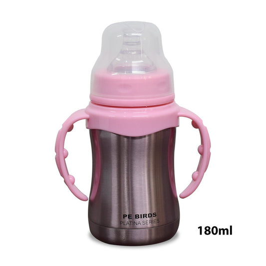 PE BIRDS CLARA Stainless Steel Double Wall Baby Bottle 180ml - pebirds - peacocks