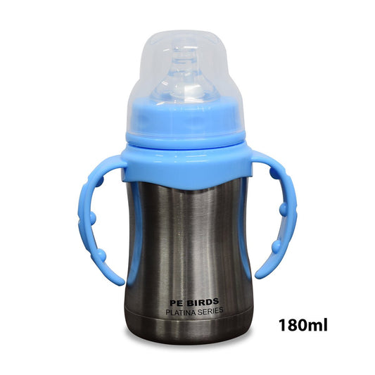 PE BIRDS CLARA Stainless Steel Double Wall Baby Bottle 180ml - pebirds - peacocks