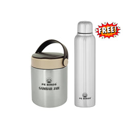 Espresso Broad Mouth Sambar Jar with Water Bottle Free