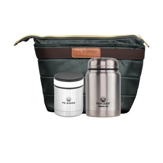 Pe Birds Sambar Jar Combo Lunch Box (260ml + 500ml)