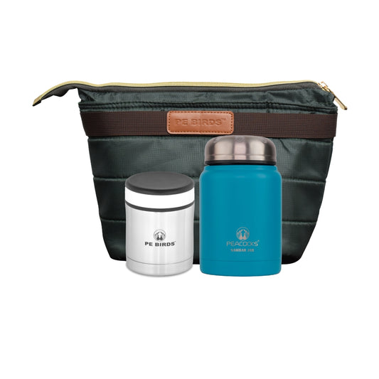 Pe Birds Sambar Jar Combo Lunch Box (260ml + 500ml)