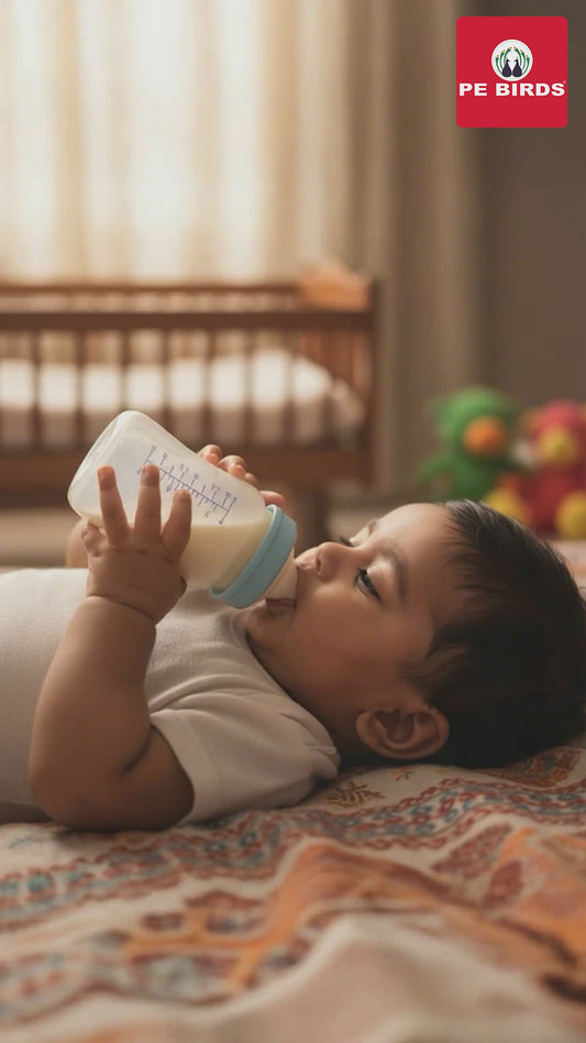 PE BIRDS 316 Grade Stainless Steel Double Wall Baby Bottle | Insulated food jar for Baby 280ml (Sipper)