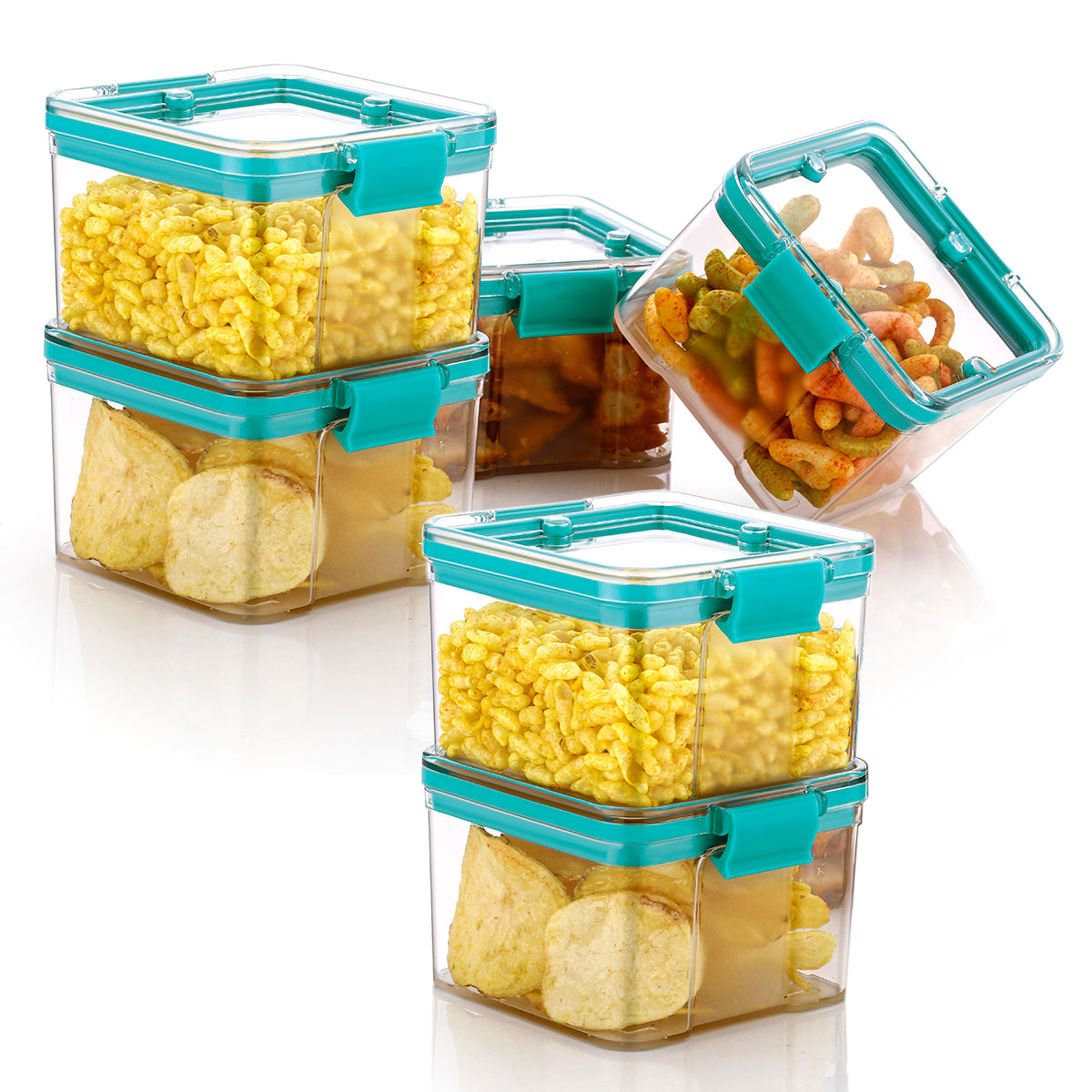 PE BIRDS Lock N Lock BPA free Food grade Leakproof Unbreakable Airtight Food Storage Containers ( Pack of 6 )