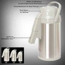 PE BIRDS steel refill Grey Linear Airpot For Coffee