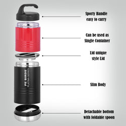 PE BIRDS Eat & Drink Multi Purpose Lunch Box 650 ml Platina Series