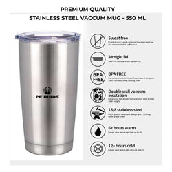 PE BIRDS Stainless Steel Vacuum Car Mug