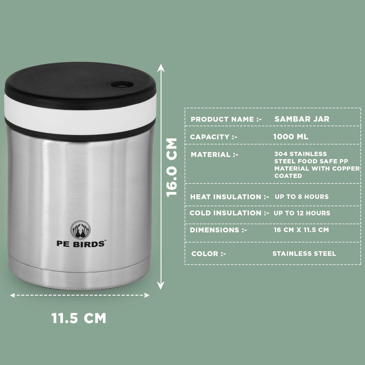 Sambar Jar Vacuum Insulated Food Jar