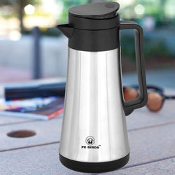 PE BIRDS Emerald Platina Steel Double Wall Vacuum Flask