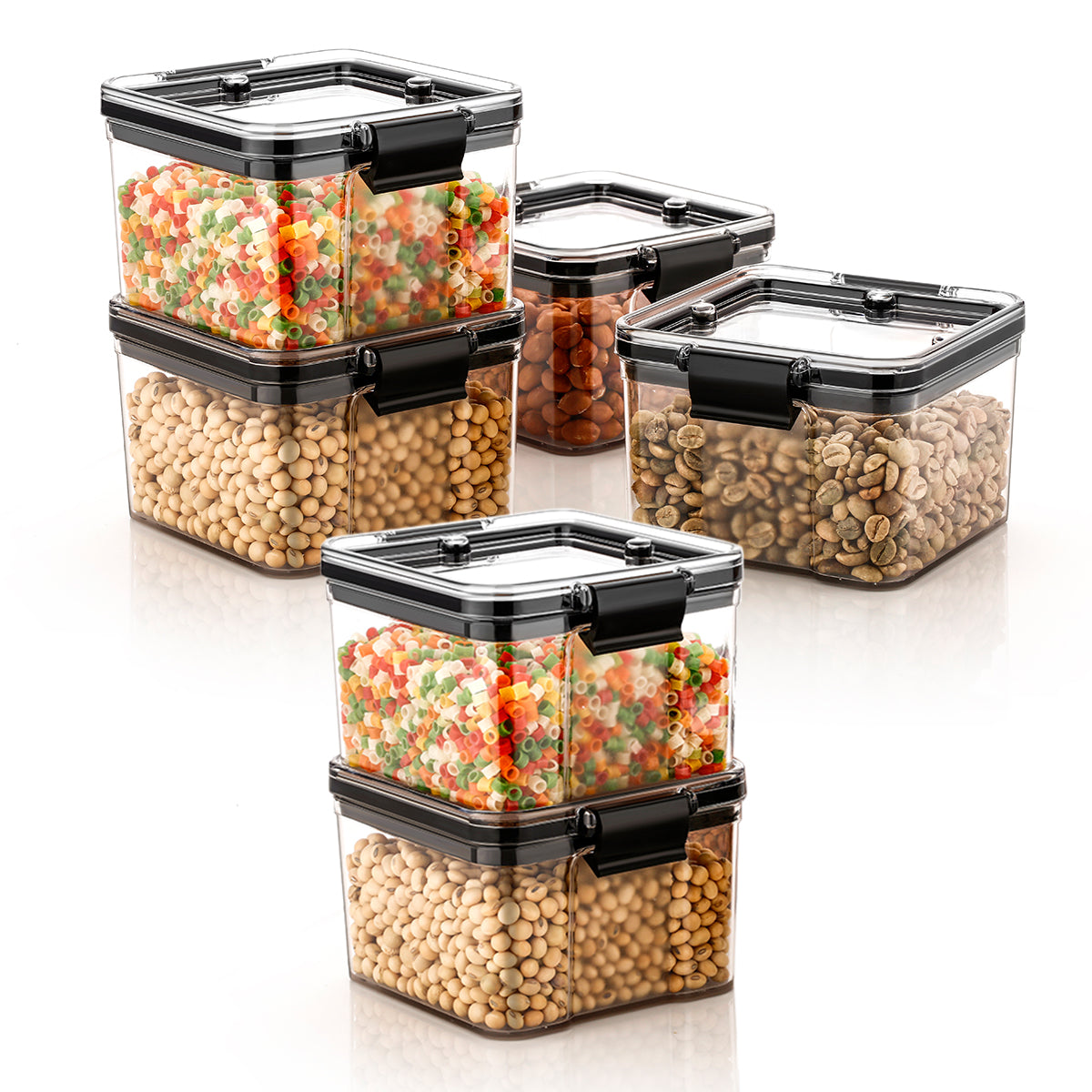 PE BIRDS Lock N Lock BPA free Food grade Leakproof Unbreakable Airtight Food Storage Containers ( Pack of 6 )