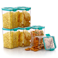 PE BIRDS Lock N Lock BPA free Food grade Leakproof Unbreakable Airtight Food Storage Containers ( Pack of 6 )