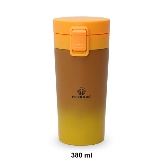 PE BIRDS Stainless Steel Sipper cum Food Jar | Travel Mug |  Coffee Mug 380ml - pebirds-peacocks