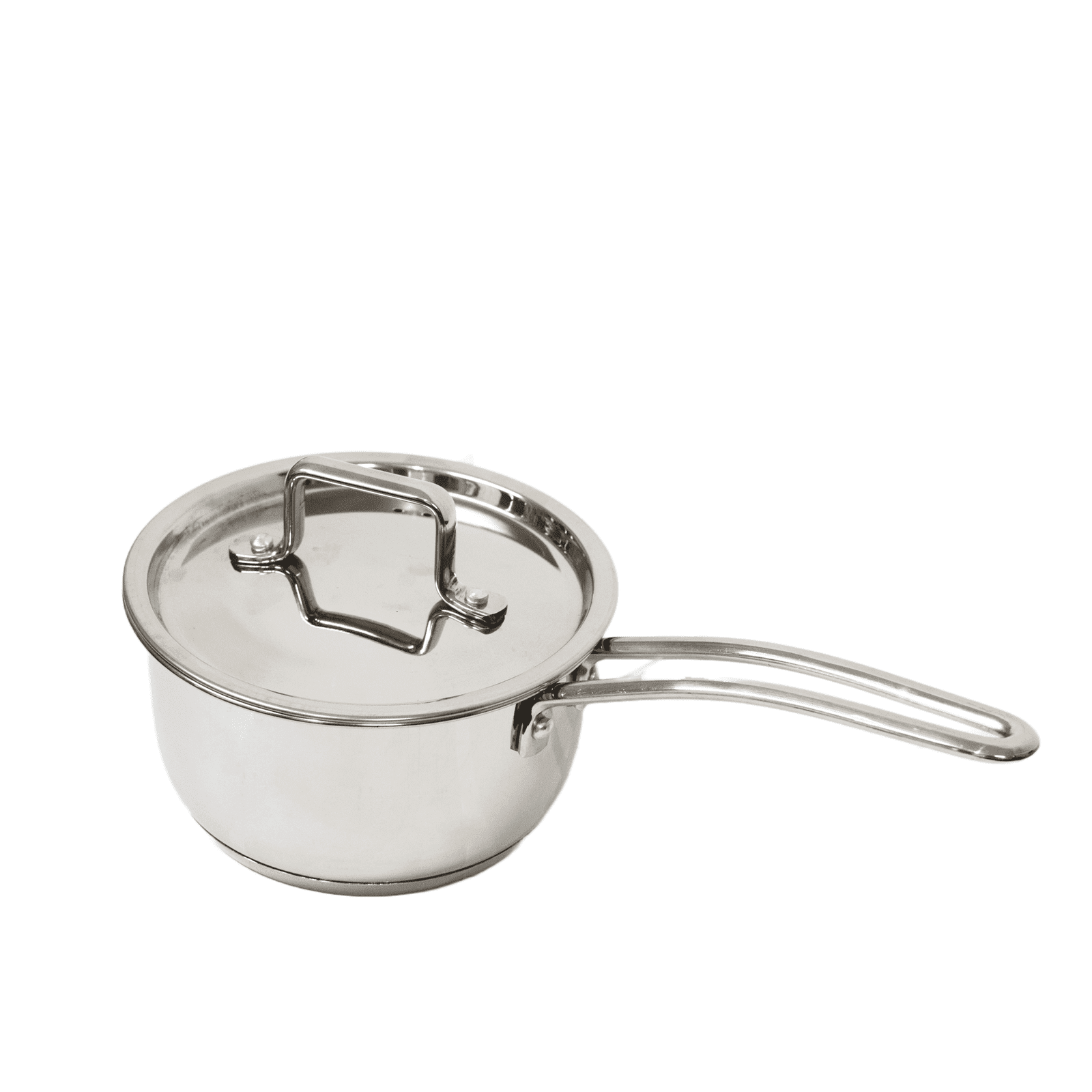 Saucepan with Clad and Stainless Steel lid bottom Sandwich Bottom