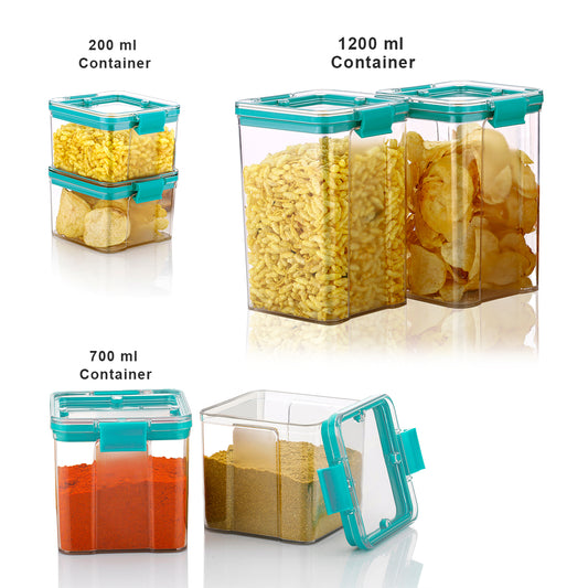 PE BIRDS Lock N Lock BPA free Food grade Leakproof Unbreakable Airtight Food Storage Containers ( Pack of 6 )