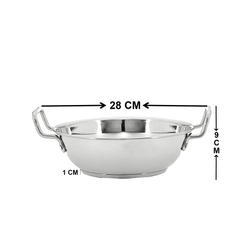 Deluxe Combo Set of 3 Pcs - Frypan 22cm+ Sauce Pan 18 cm+ Kadai 28 cm