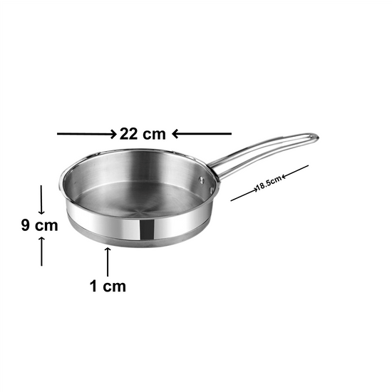 Triply Stainless Steel Frypan with Stainless Steel LID