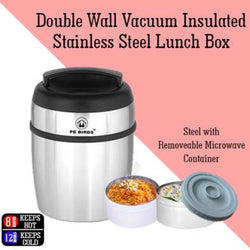 PE BIRDS Nutri Vacuum Lunch Box ,1500 ml 2 SS Microwavable Container FREE 3x Chopper + Tom 700ml Steel water bottle