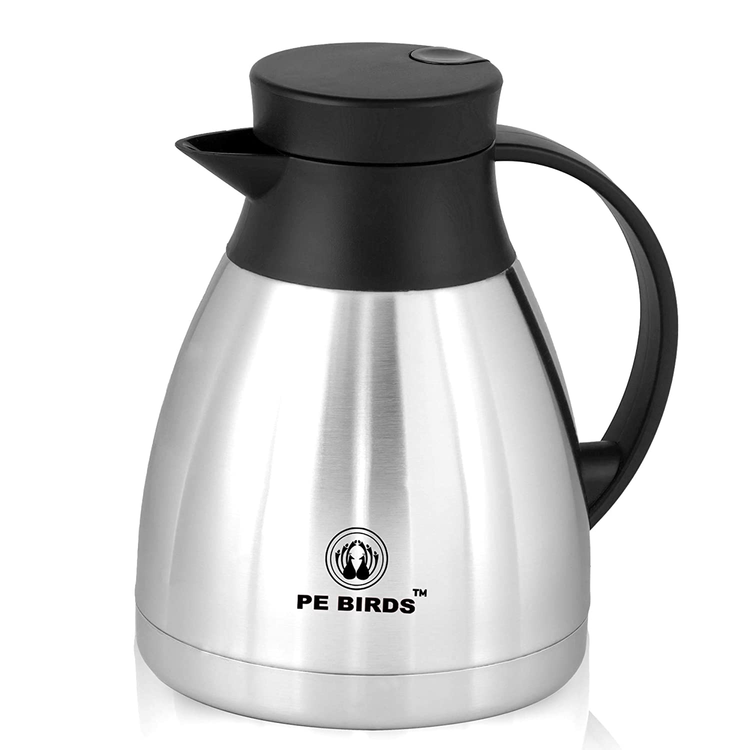 PE BIRDS Stainless Steel Sapphire Coffee Pot Vacuum Flask silver