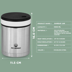 Sambar Jar Vacuum Insulated Food Jar 1000 Ml