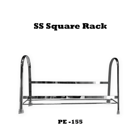 PE 155 Stainless Steel 2-Tier Kitchen Rack/Spice Shelf/Kitchen/Pantry Storage Organizer Silver-Chrome