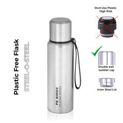 PE BIRDS Stainless Steel Double Wall Steel O Steel Vacuum Flask